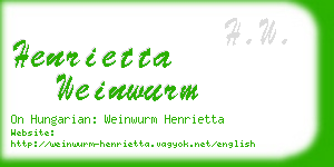 henrietta weinwurm business card